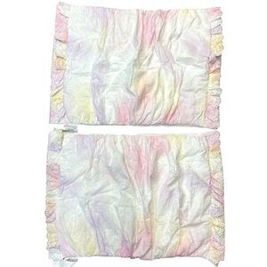 Pottery Barn LoveShackFancy Tie-Dye Lace Trim Quilted Standard Sham Set